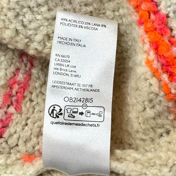 Pilcro Anthropologie Wool Blend Crew Neck Balloon Sleeve Sz M Sweater Italy EUC - Picture 8 of 11